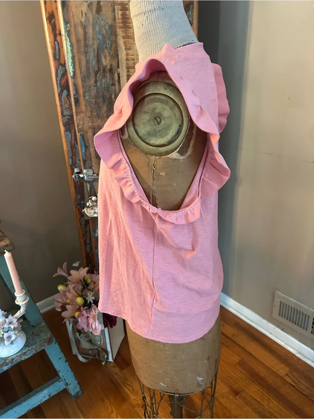 Nation Los Angeles Pink Ruffle Sleeve Women's Top | Size Large - NWOT